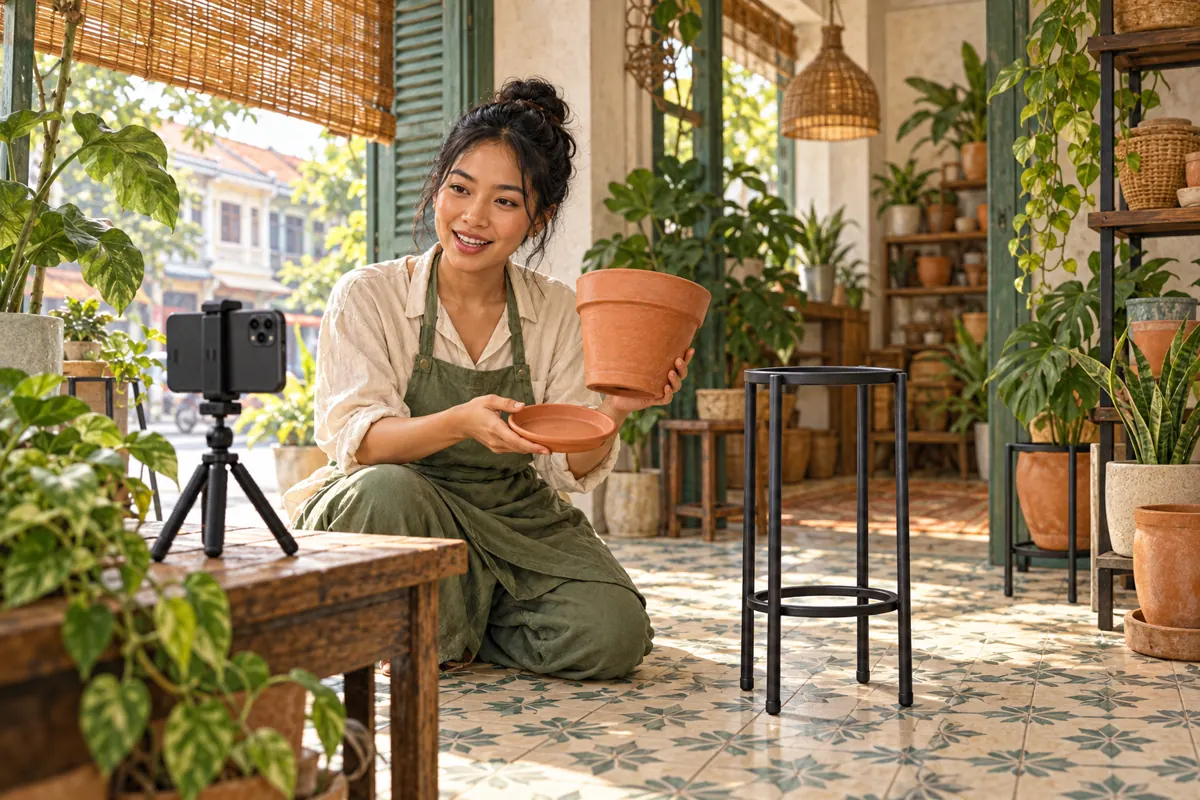 Will the Saucer Fit Too? TikTok Video Replies for Cambodian Plant-Stand Shops