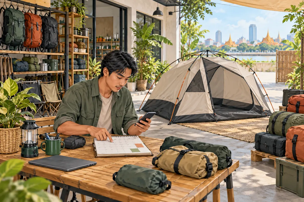 ទំនេរមកមើលតង់ពេលណា? ស្ទង់ពេលតាម Telegram មុនផ្សព្វផ្សាយហាងជួលឧបករណ៍បោះតង់នៅកម្ពុជា