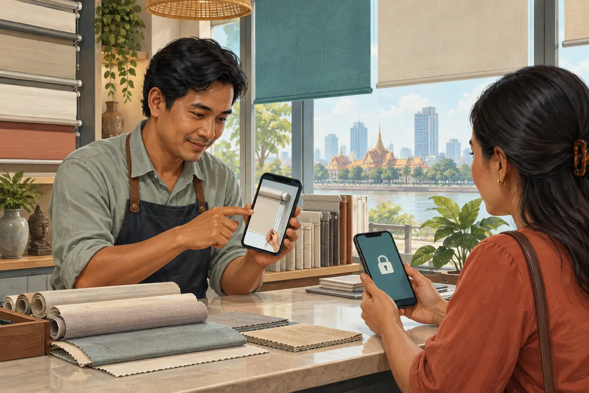 Staff Can Watch, Shoppers Cannot: TikTok Post Privacy for Cambodian Window-Blind Shops