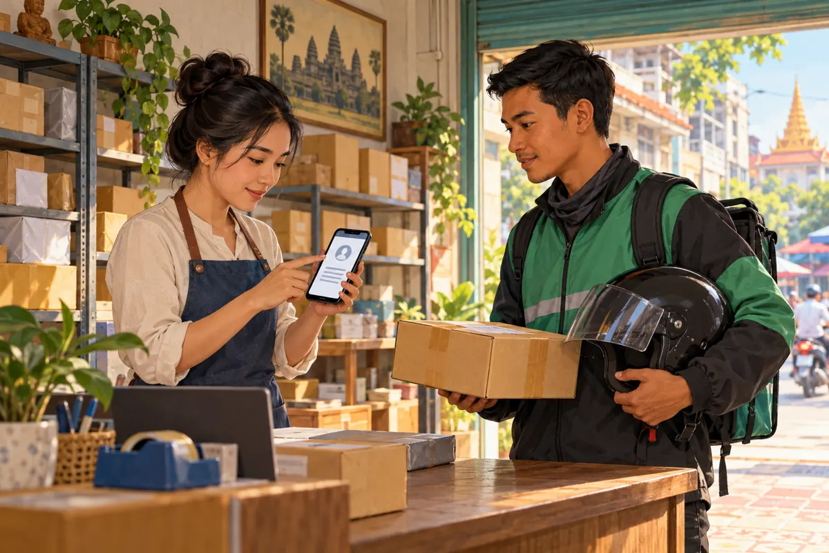 Who Should the Courier Contact? Telegram Handoffs for Cambodian Delivery Shops